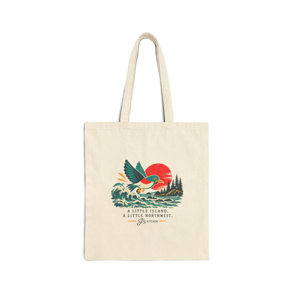 Island & Northwest Bird Tote — Natural