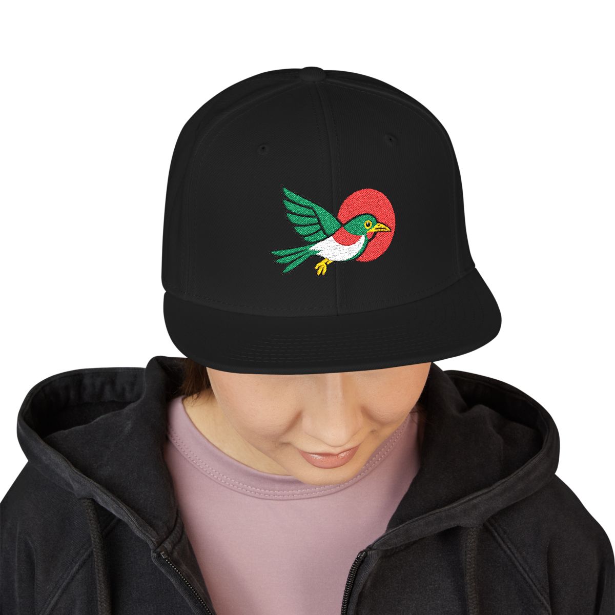 Bird & Sun Snapback — Black