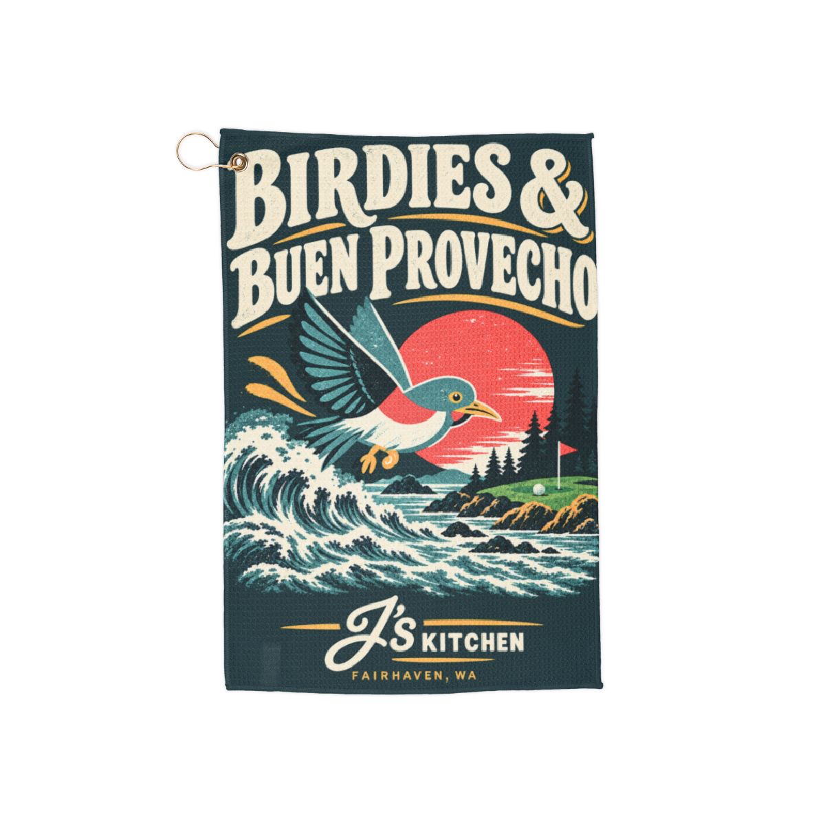 Birdies & Buen Provecho Golf Towel — Golf towel