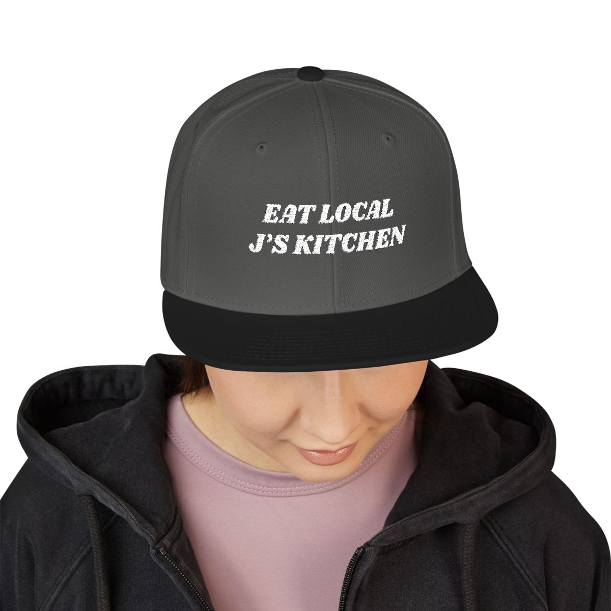 Eat Local Snapback — Charcoal / Black