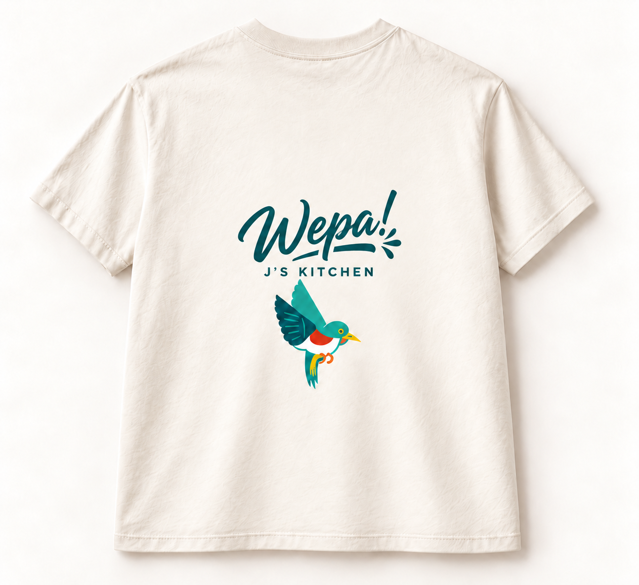 WEPA! Teal Brush Script Tee — back